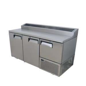 Pizza Under Bar Fridge 2 Half Stainless Steel Doors