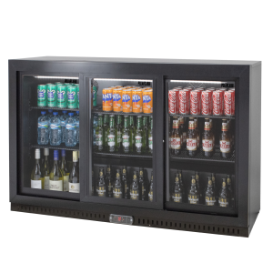 PolarCab Black Bar Cooler 3 Sliding/Door